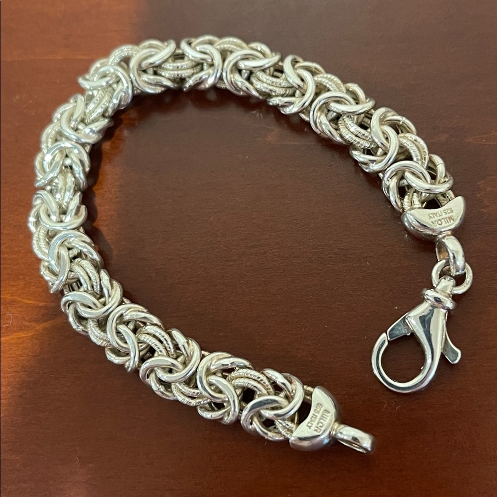* Price Firm* Sterling Silver Byzantine Bracelet 7” - Picture 9 of 14